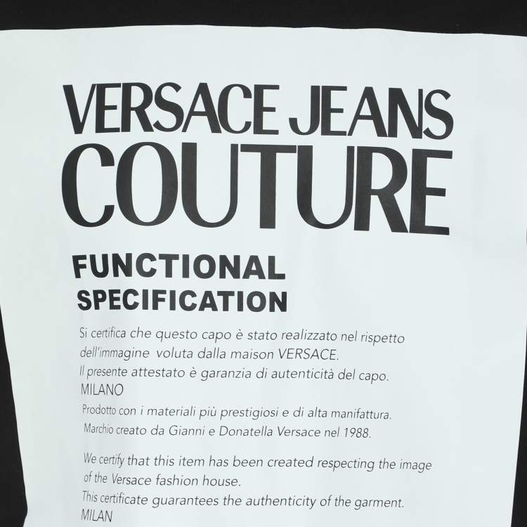Pre Owned Versace Jeans Couture Black Jersey Printed T-Shirt M