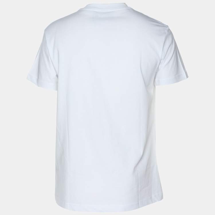 Pre Owned Versace Jeans Couture White/Gold Jersey Logo Print T-Shirt L