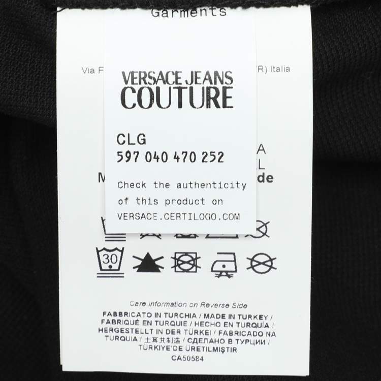 Pre Owned Versace Jeans Couture Black Jersey Front Pocket Polo T-Shirt XXL