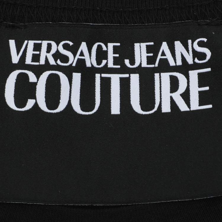 Pre Owned Versace Jeans Couture Black Cotton Printed T-Shirt L
