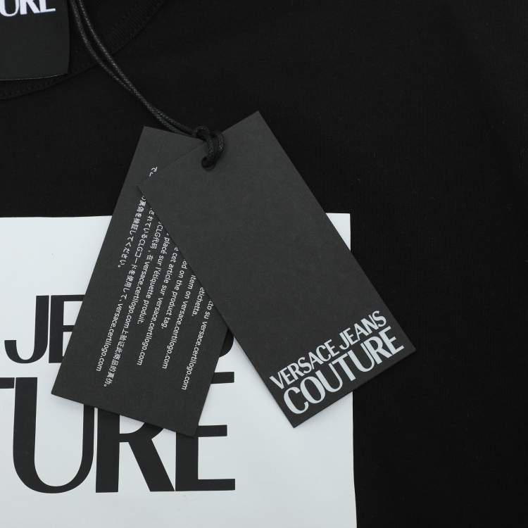 Pre Owned Versace Jeans Couture Black Cotton Printed T-Shirt L