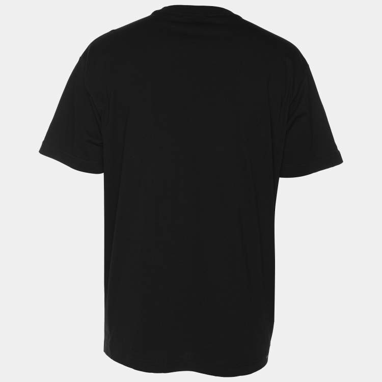 Pre Owned Versace Jeans Couture Black Cotton Printed T-Shirt L