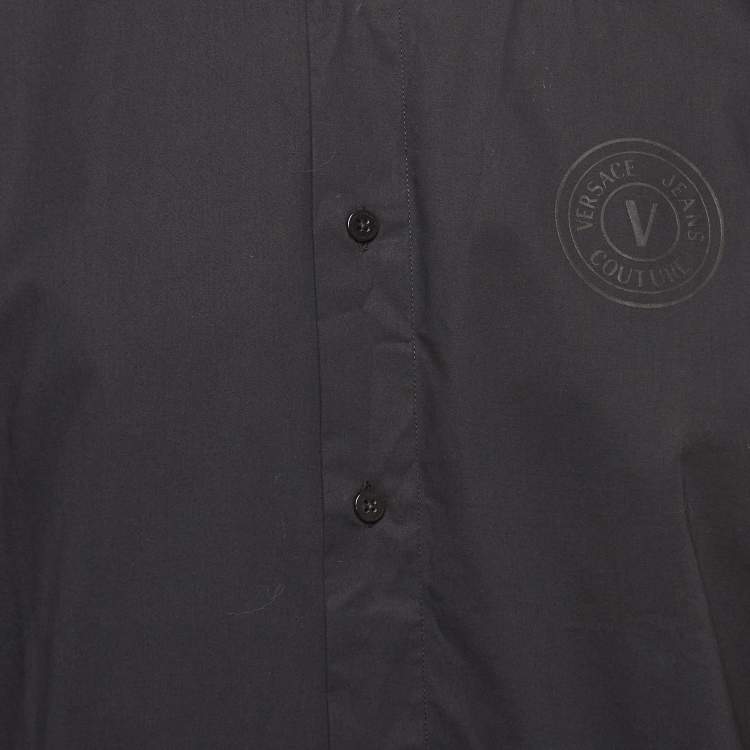 Pre Owned Versace Jeans Couture Black Cotton Long Sleeve Shirt XL