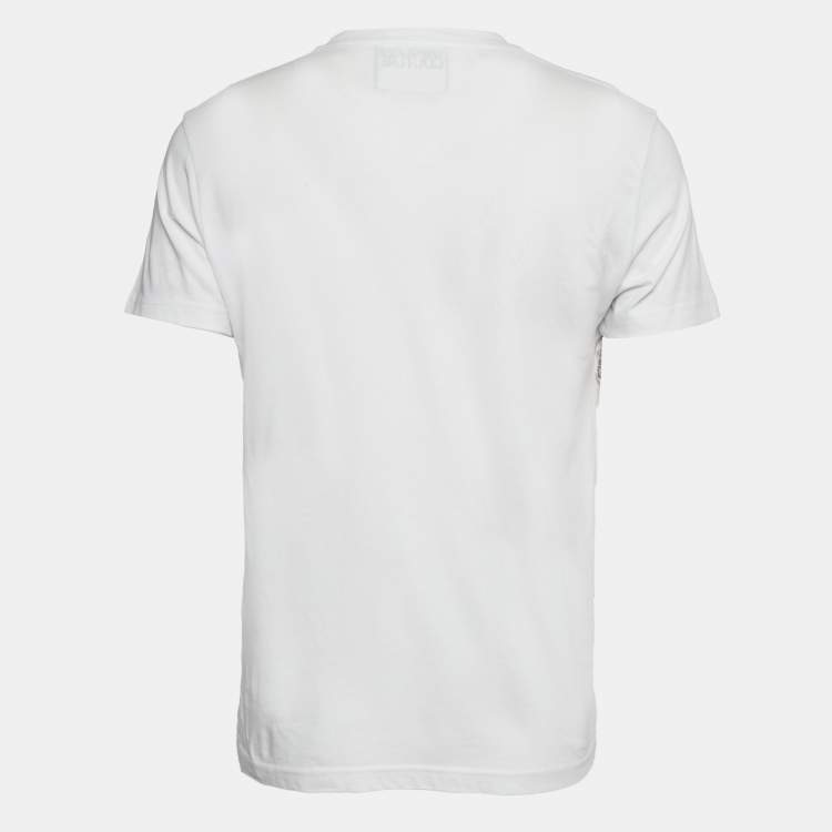 Pre Owned Versace Jeans Couture White Printed Jersey Cre Neck T-Shirt L