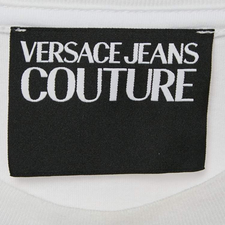 Pre Owned Versace Jeans Couture White Printed Jersey Cre Neck T-Shirt L