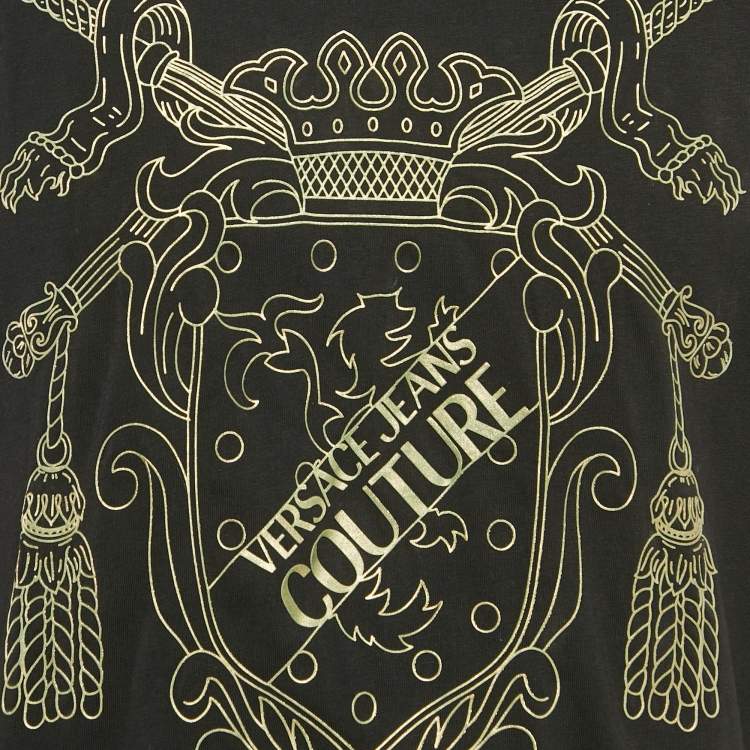 Pre Owned Versace Jeans Couture Black Printed Jersey T-Shirt XL