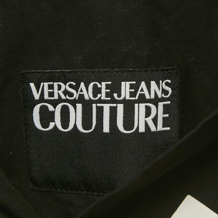 Pre Owned Versace Jeans Couture Black Printed Cotton Shirt XL
