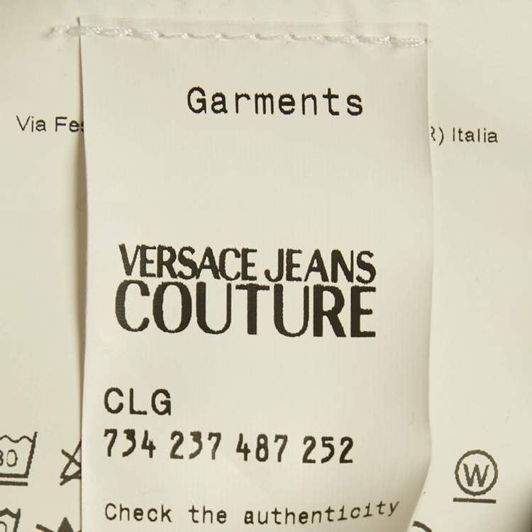 Pre Owned Versace Jeans Couture Black Printed Cotton Shirt XL