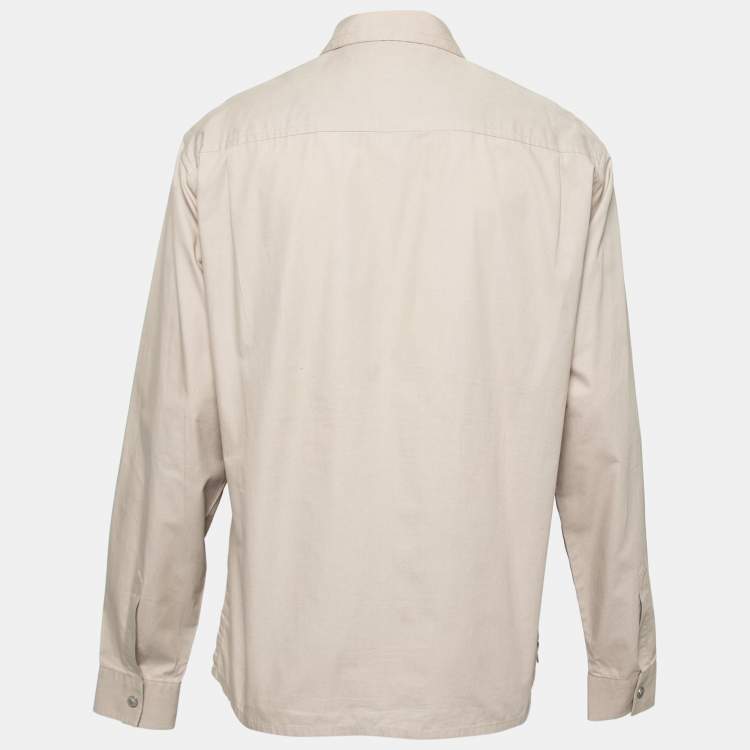 Pre Owned Versace Jeans Couture Beige Cotton Zip Front Shirt XXL