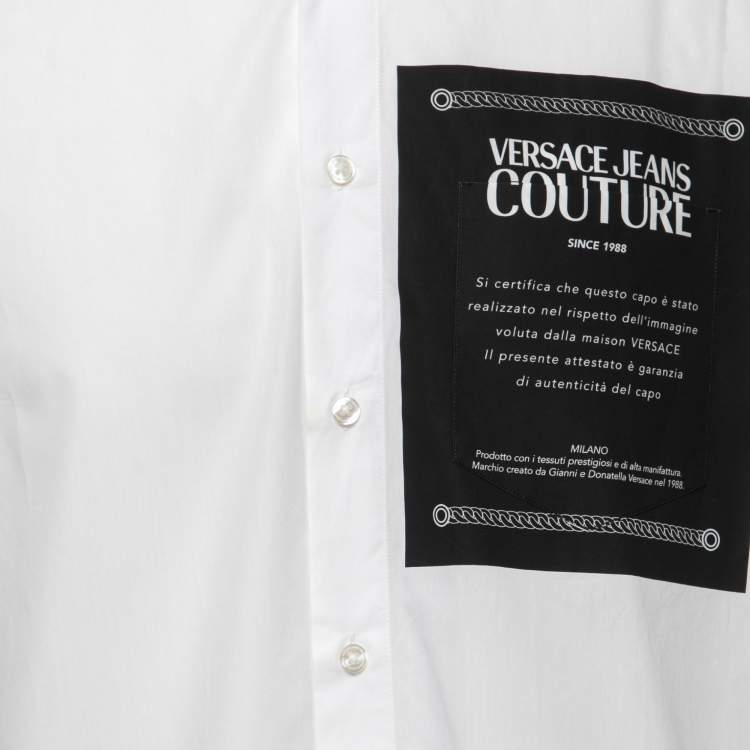 Pre Owned Versace Jeans Couture Monochrome Cotton Printed Button Down Shirt L
