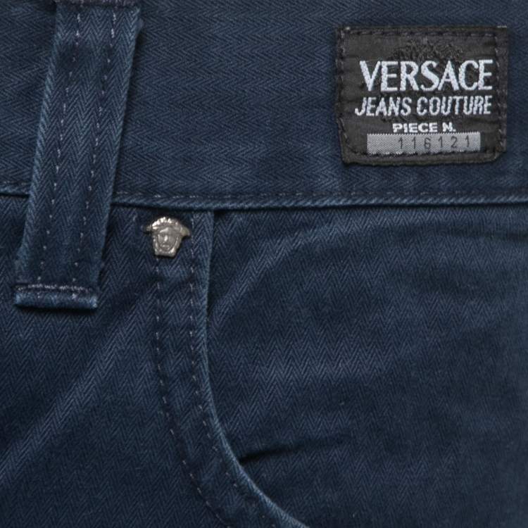 Pre Owned Versace Jeans Couture Dark Blue Cotton Jeans 3XL Waist 40"
