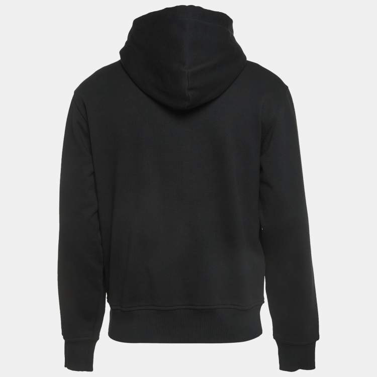 Pre Owned Versace Jeans Couture Black Cotton Logo Applique Hoodie M