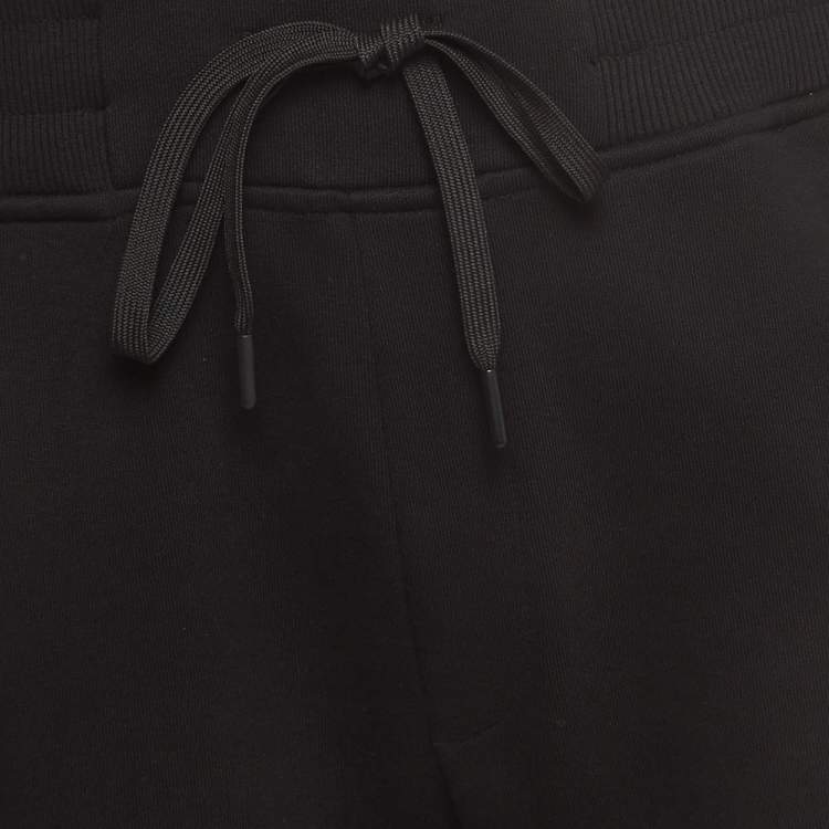 Pre Owned Versace Jeans Couture Black Logo Tape Detail Drawstring Track Pants L