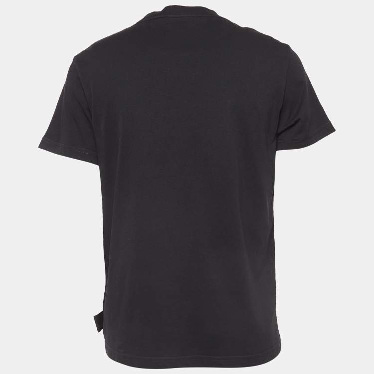 Pre Owned Versace Jeans Couture  Black Logo Print Cotton Crew Neck T-Shirt XL