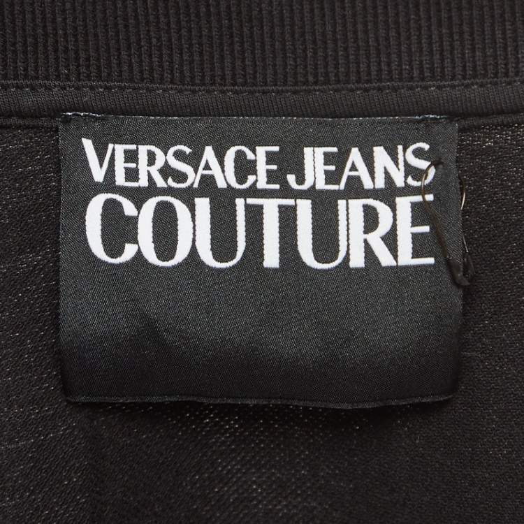 مملوكة مسبقًا Versace Jeans Couture Black Logo Patch Cotton Pique Polo T-Shirt XL