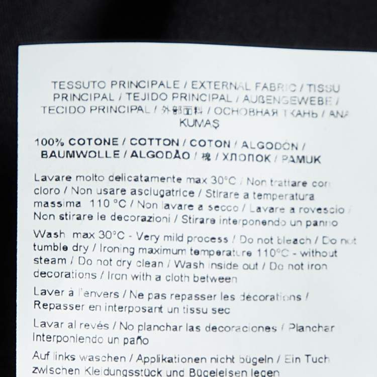 مملوكة مسبقًا Versace Jeans Couture Black Logo Print Cotton Crew Neck T-Shirt M