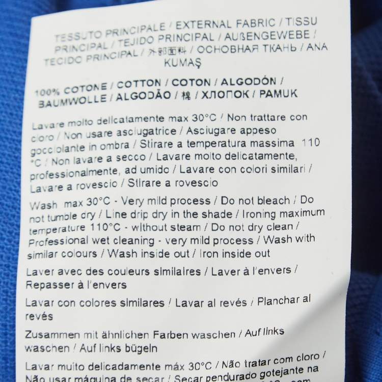 Pre Owned Versace Jeans Blue Logo Leather Trim Pique Cotton Polo T-Shirt XL