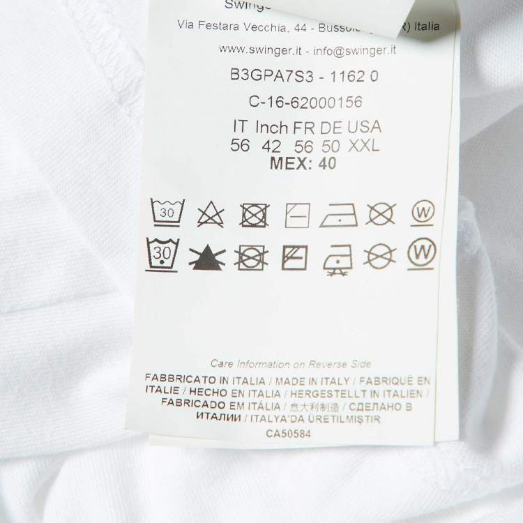 Pre Owned Versace Jeans White Logo Rubber Print Cotton T-Shirt XXXL