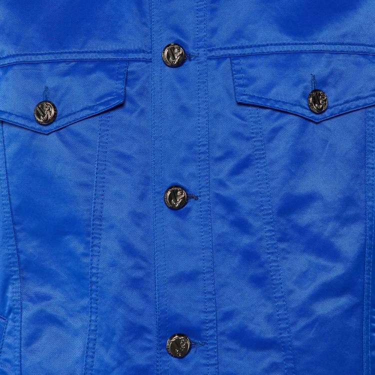 Pre Owned Versace Jeans Blue Cotton Blend Button Front Jacket L