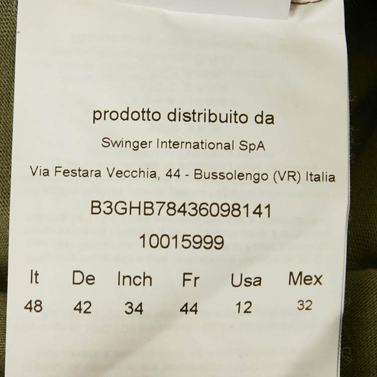 Pre Owned Versace Jeans Green Printed Jersey Crewneck T-Shirt M