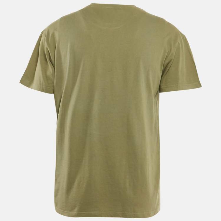 Pre Owned Versace Jeans Green Printed Jersey Crewneck T-Shirt M