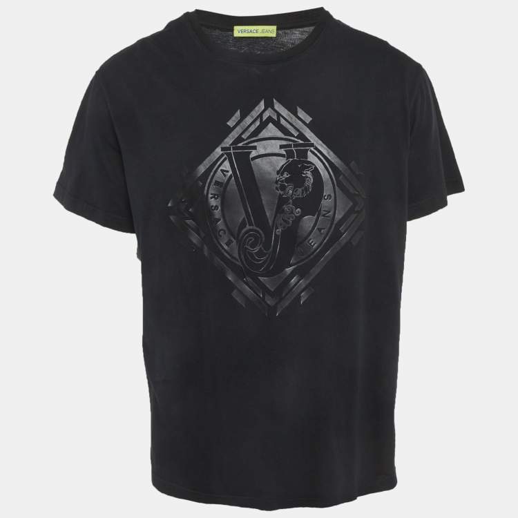مملوكة مسبقًا Versace Jeans Black Jersey Crewneck T-Shirt XL