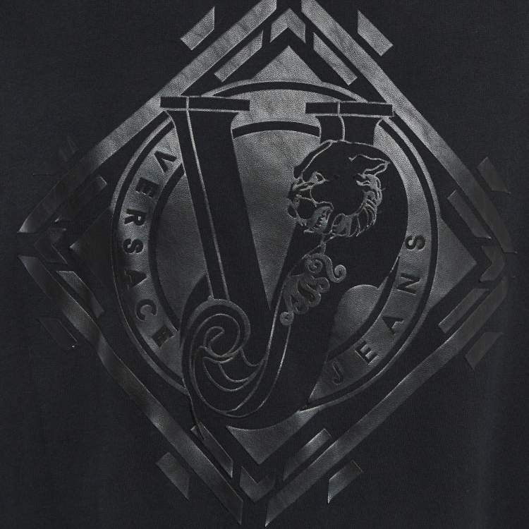 مملوكة مسبقًا Versace Jeans Black Jersey Crewneck T-Shirt XL