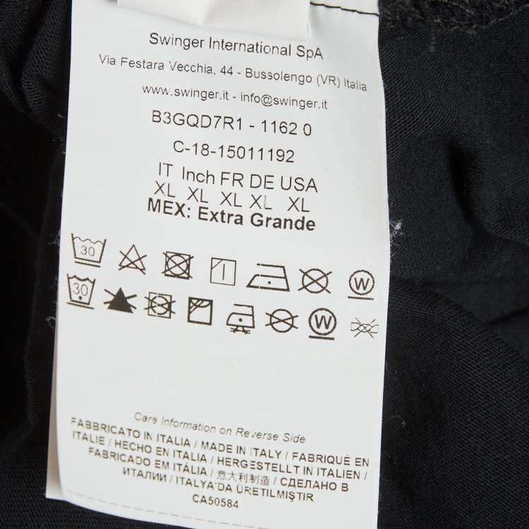 مملوكة مسبقًا Versace Jeans Black Jersey Crewneck T-Shirt XL