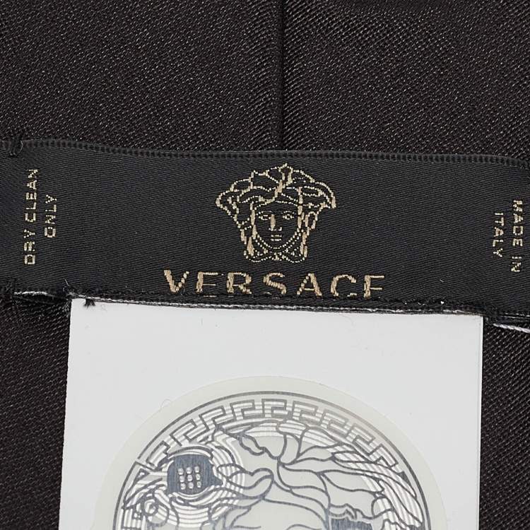 Pre Owned Versace Black Medusa Embroidered Silk 2-Pack Ties