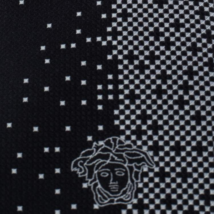 Pre Owned Versace Black Medusa Silk Jacquard Tie