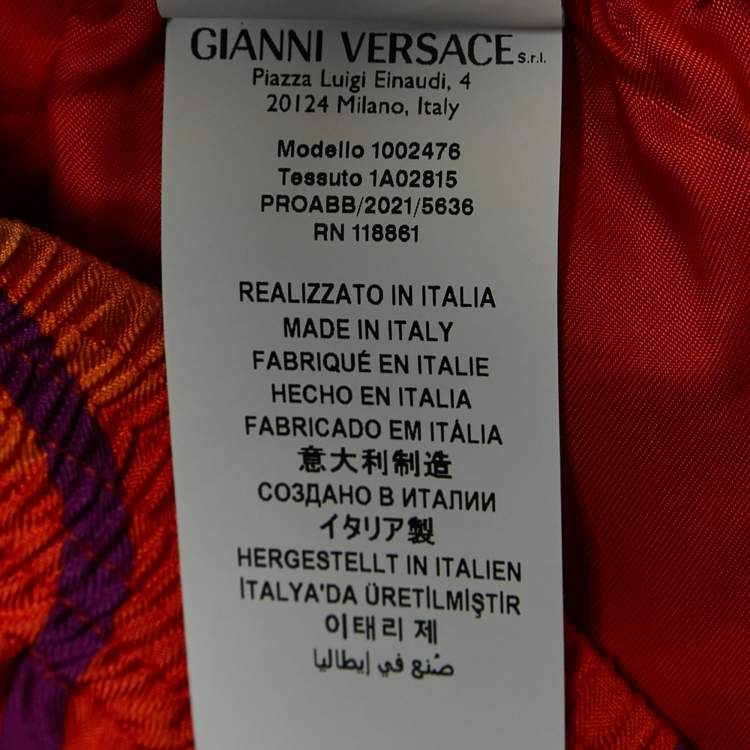 Pre Owned Versace Multicolor Printed Silk Medusa Music Shorts XL