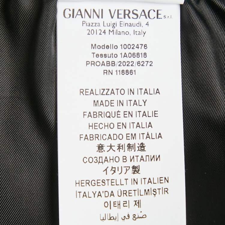 Pre Owned Versace Blue/Multicolor Mask Foulard Print Silk Shorts XL