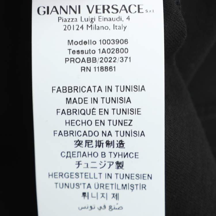 Pre Owned Versace Black Jersey Logo Print T-Shirt M