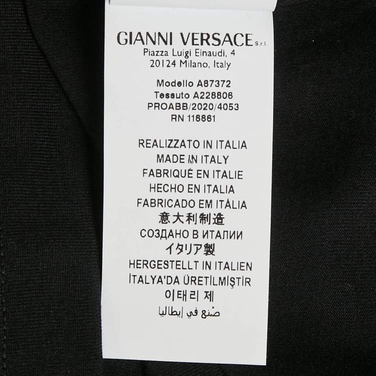 Pre Owned Versace Black Medusa Embroidery Cotton Taylor Fit T-Shirt L