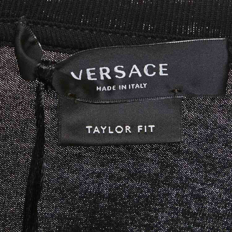Pre Owned Versace Black Medusa Embroidery Cotton Taylor Fit T-Shirt L