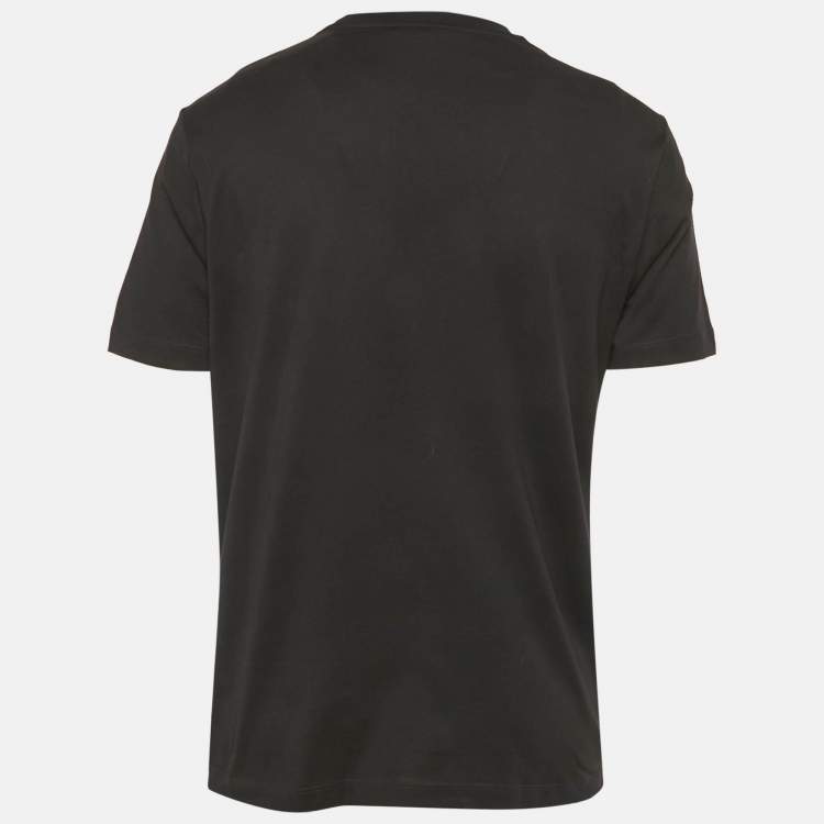 Pre Owned Versace Black Medusa Embroidery Cotton Taylor Fit T-Shirt L