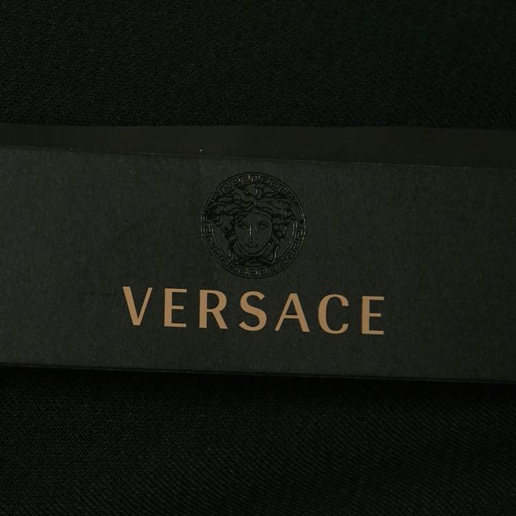 Pre Owned Versace Black Medusa Head Printed Cotton Knit Pullover XXL  