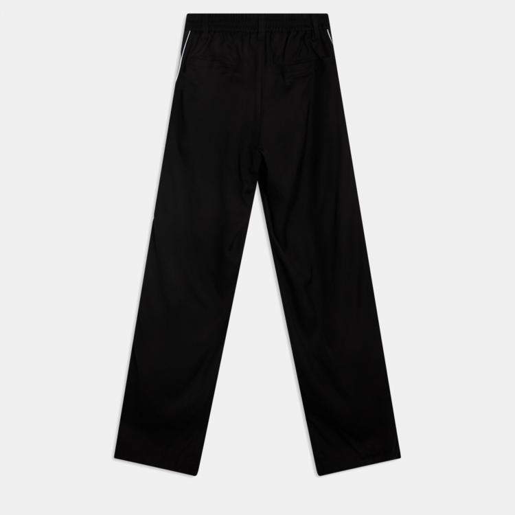 Pre Owned Versace Logo Stripe Gabardine Black Cotton Trouser XXl