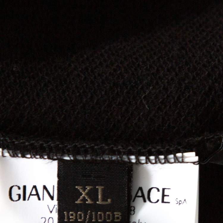 Pre Owned Versace Black & Yellow Baroque Print Cotton Hoodie XL