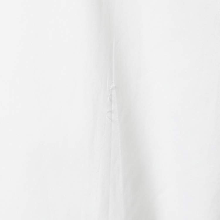 Pre Owned Versace White Cotton Crystal Button Detail Tailored Shirt XL