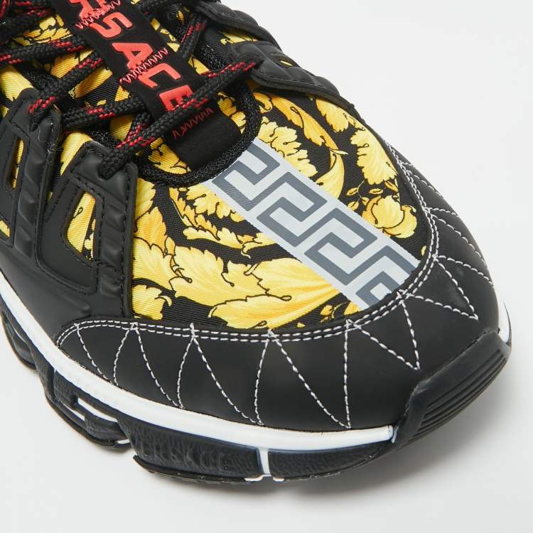 Pre Owned Versace Multicolor Canvas and Leather Trigreca Sneakers Size 46