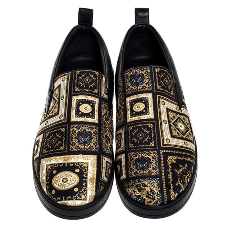 versace sneakers black and gold