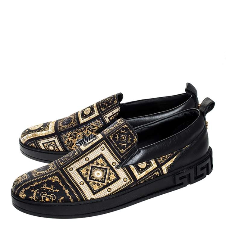 versace black gold shoes