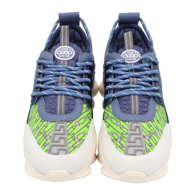 Pre Owned Versace Multicolor Chain Reaction Baroque Print Sneakers Size 42
