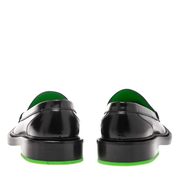 Pre Owned Versace Black Leather Slip On  Medusa Loafers Size 40