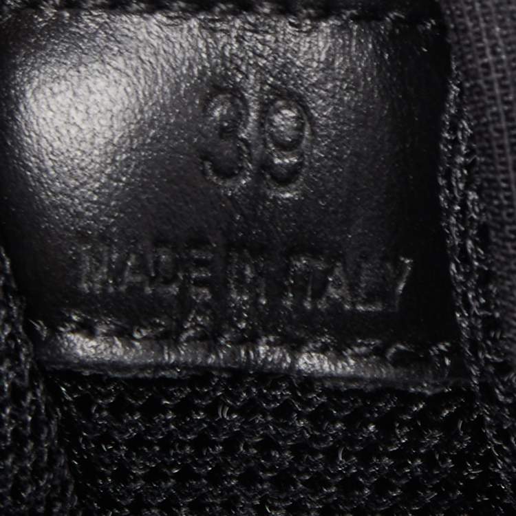 Pre Owned Versace Black Mesh And Leather Chain Reaction Sneakers Size 39