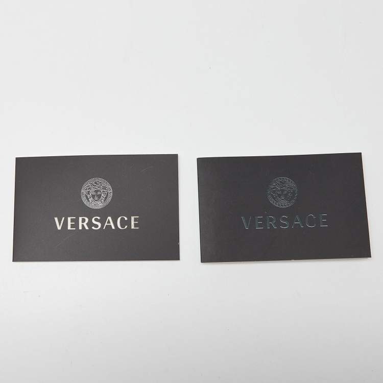 Pre Owned Versace Black/White Printed Leather Slip On Sneakers Size 43