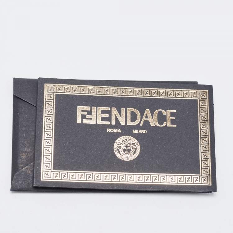 Pre Owned Versace x Fendi Fendace Multicolor Leather and Canvas Trigreca Sneakers Size 41