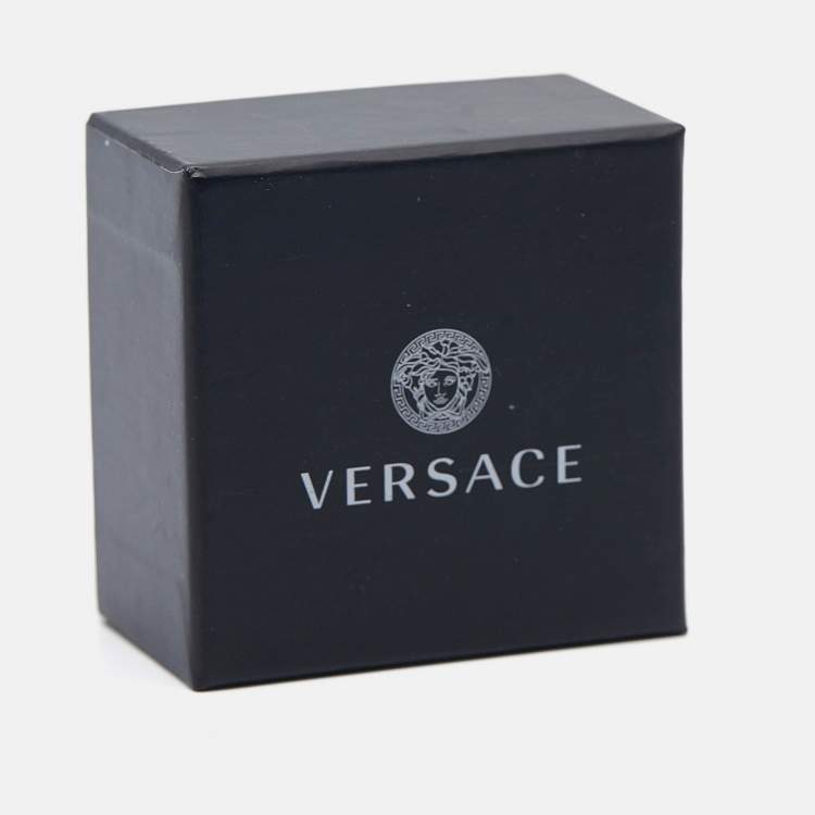 Pre Owned Versace Medusa Biggie Silver Tone Ring Size 59