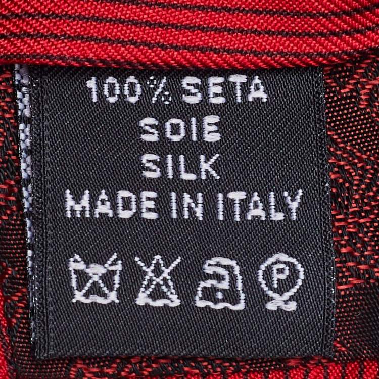 Pre Owned Gianni Versace Red Medusa Print Silk Tie 